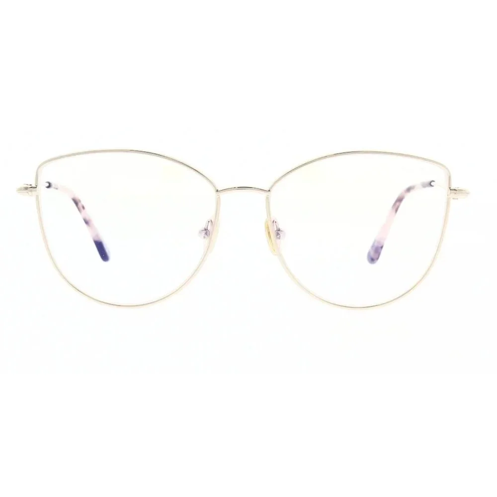 NEW TOM FORD EYEGLASSES GOLD/HAVANA WOMEN CAT EYE EYEWEAR